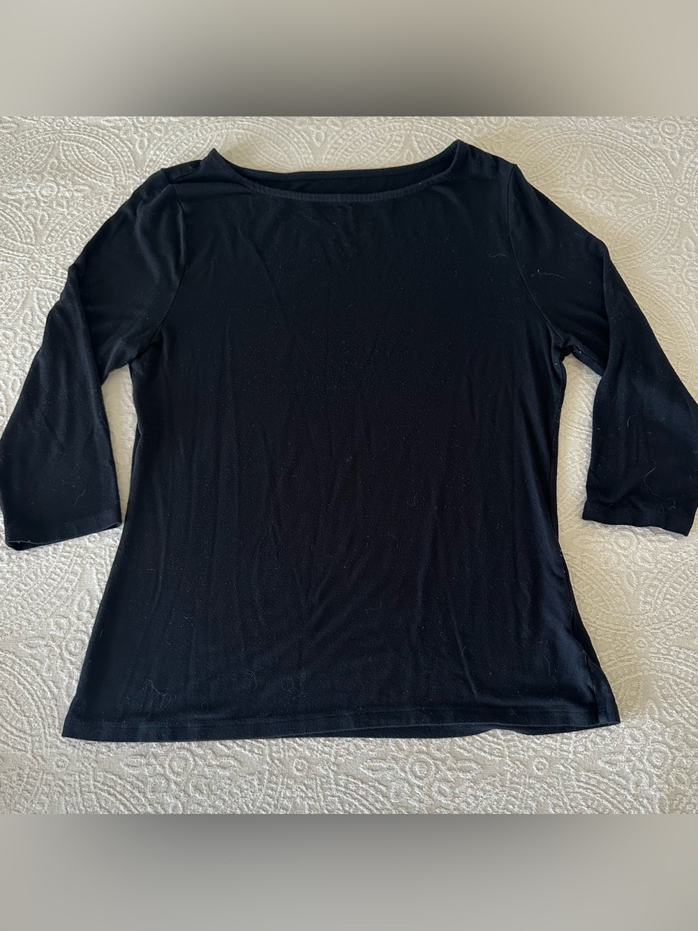 A New Day Black 3/4 Sleeve Tee Shirt Medium